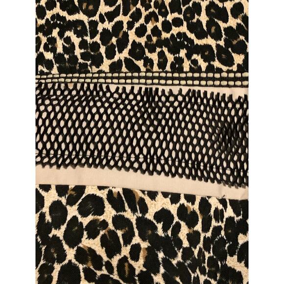 Rampage Vintage Stretch Mini Dress 7 Leopard Fringe Hem 90s Y2K Pinup Wiggle - Picture 5 of 5